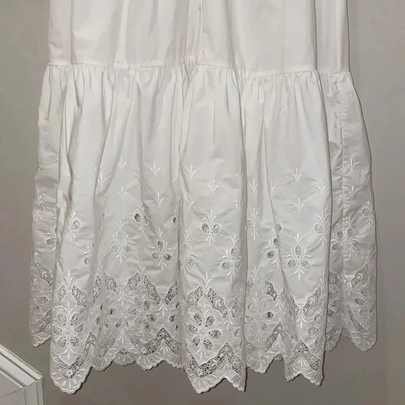 Self Portrait Lace Bell Sleeve Cotton Broderie Maxi Dress-sz 4-NWT - Picture 11 of 14